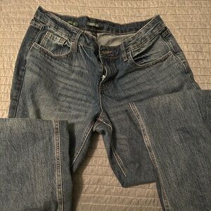 Mid Rise Straight Jeans